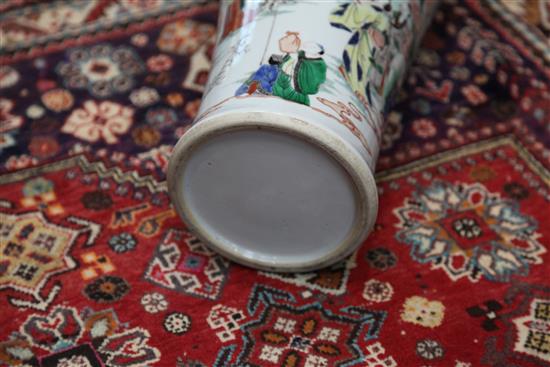 A large Chinese famille verte baluster vase, in Kangxi style, 59.5cm